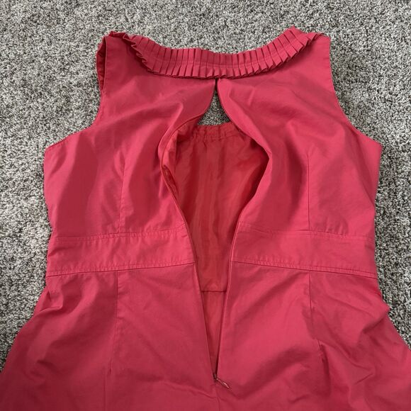 Madison Leigh Pleated Gathered Coral Lined Sleeveless Dress Size 10 - Picture 8 of 13